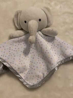 George Elephant Grey Polka Dots Satin Baby Security Blanket Lovey